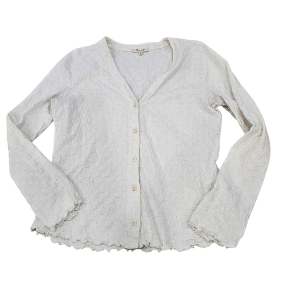 Madewell Checkerboard V-Neck‎ Cardigan- Size S
